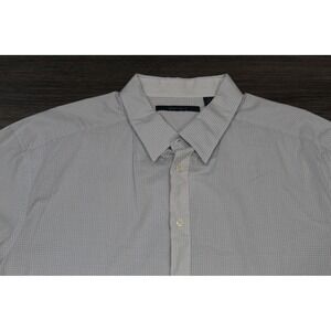 Perry‎ Ellis 2XL Gray Gingham Check Short Sleeve Button Up Shirt